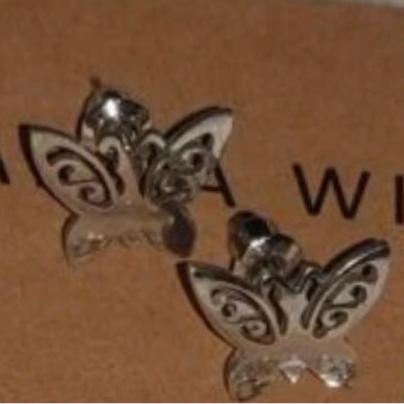 “Curlicue Butterfly” Coil Spiral Swirl Loop Twist Scroll Ringlet Mini Steel Stud - Picture 13 of 16